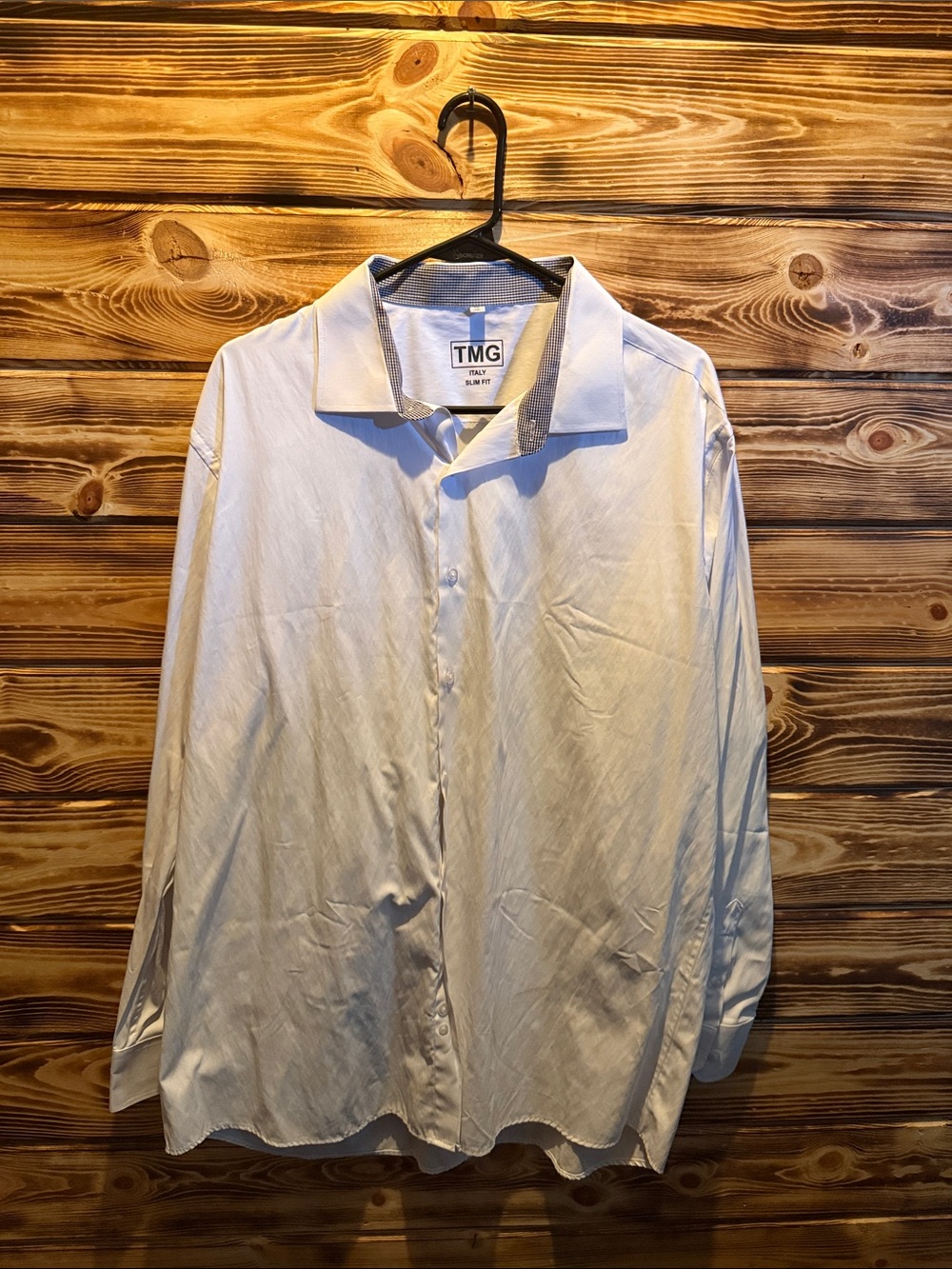 TMG Men's White Long-Sleeve Dress Shirt
